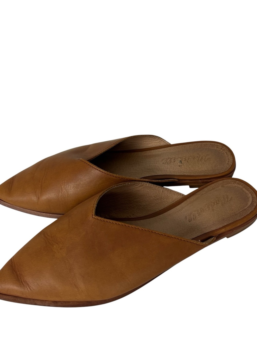 Madewell Brown Leather Mules shoes Size 8 Flat Shoes